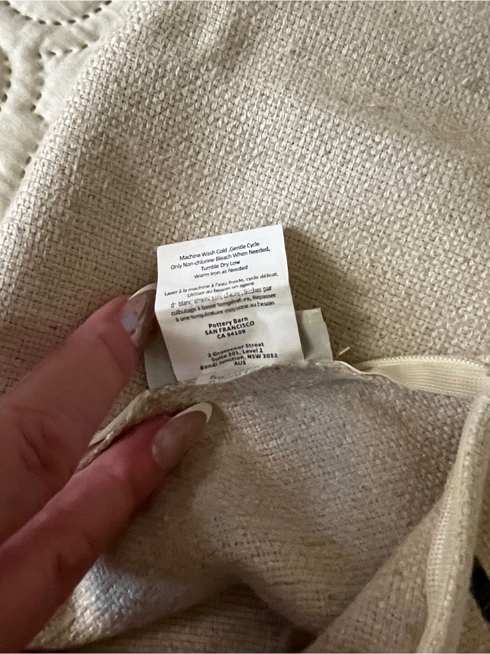 Pottery Barn Cream Accent Pillow with Black Text “Serendipity……” - Picture 7 of 12